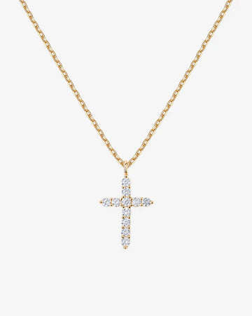 Vermeil Cubic Zirconia Cross Pendant