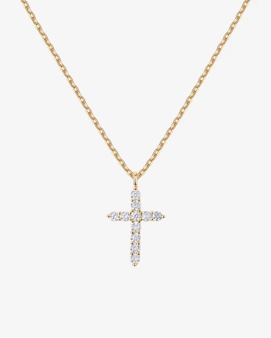 Vermeil Cubic Zirconia Cross Pendant