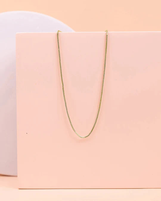 Vermeil Box Chain Adjustable Necklace