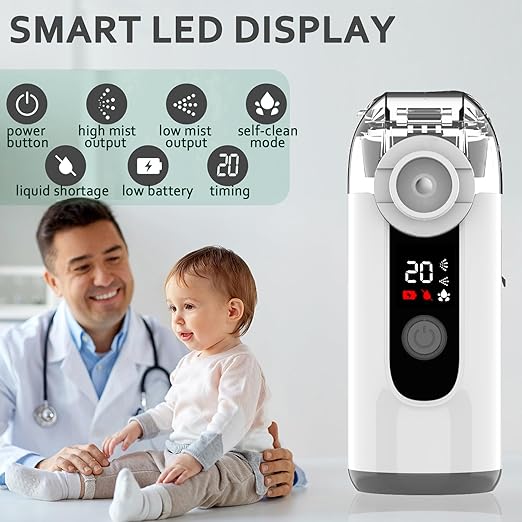 Portable Hand-Held Nebulizer – Rechargeable with Self-Clean Mode for Easy Breathing