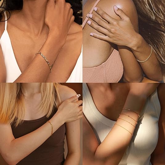 Gold Bracelets for Women, 14K Gold