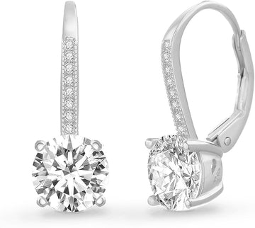 Rhodium Plated  Sterling Silver Cubic Zirconia