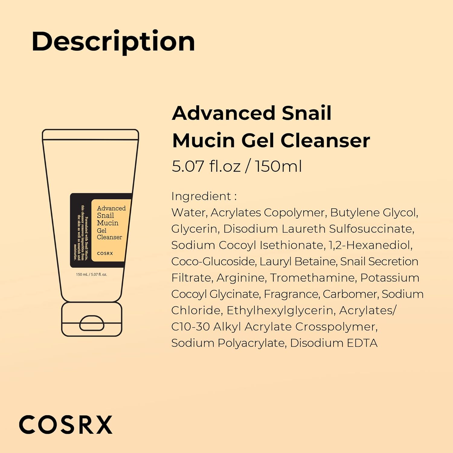 Ezee Nature Bliss COSRX Advanced Snail Mucin Gel Cleanser – 150ml Korean Face Wash