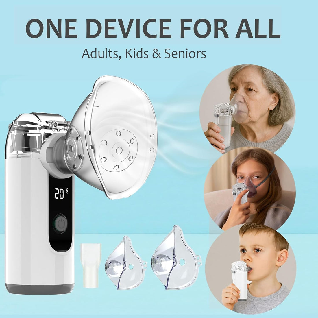 Portable Hand-Held Nebulizer – Rechargeable with Self-Clean Mode for Easy Breathing