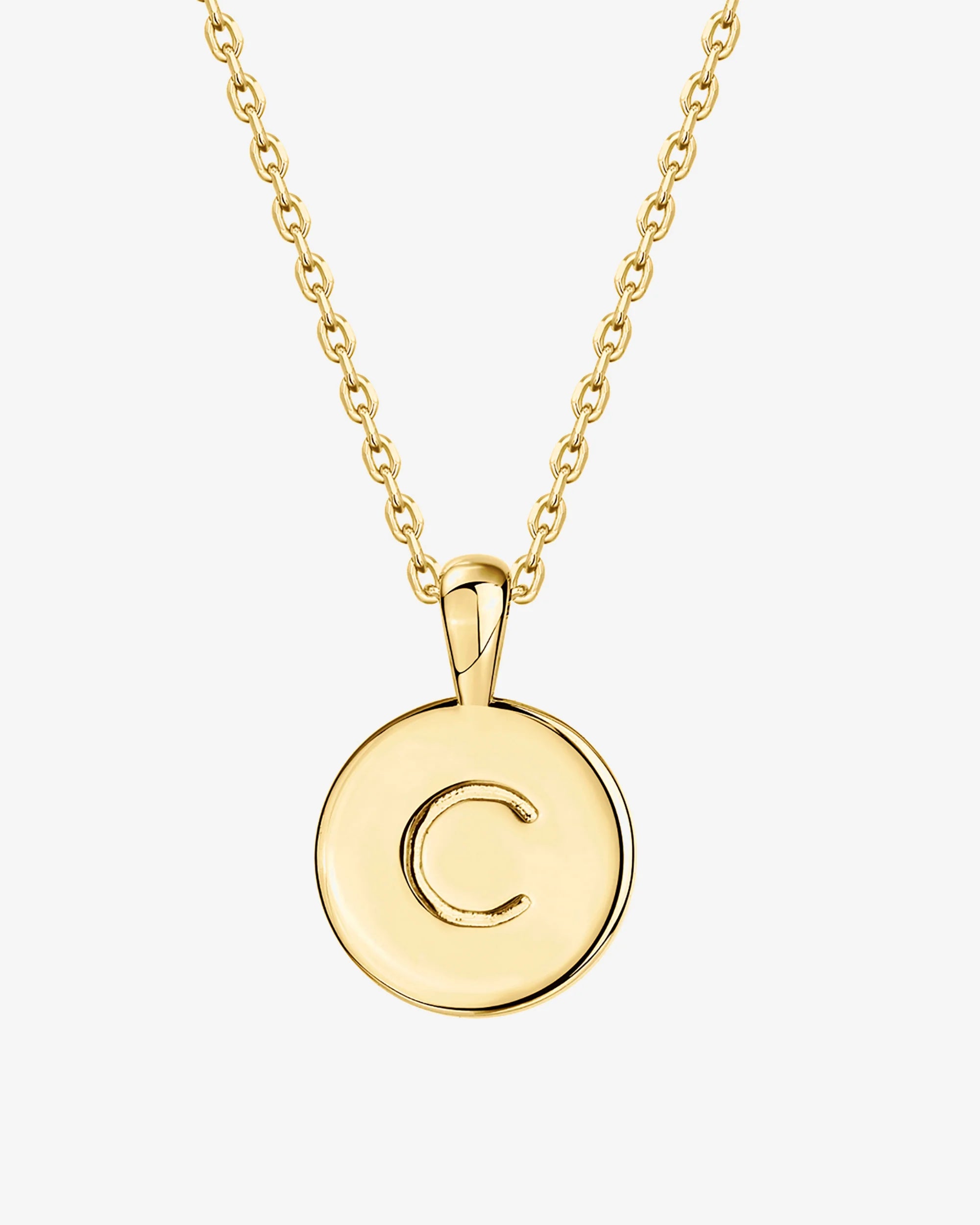 Personalized Initial Disc Pendant Necklace