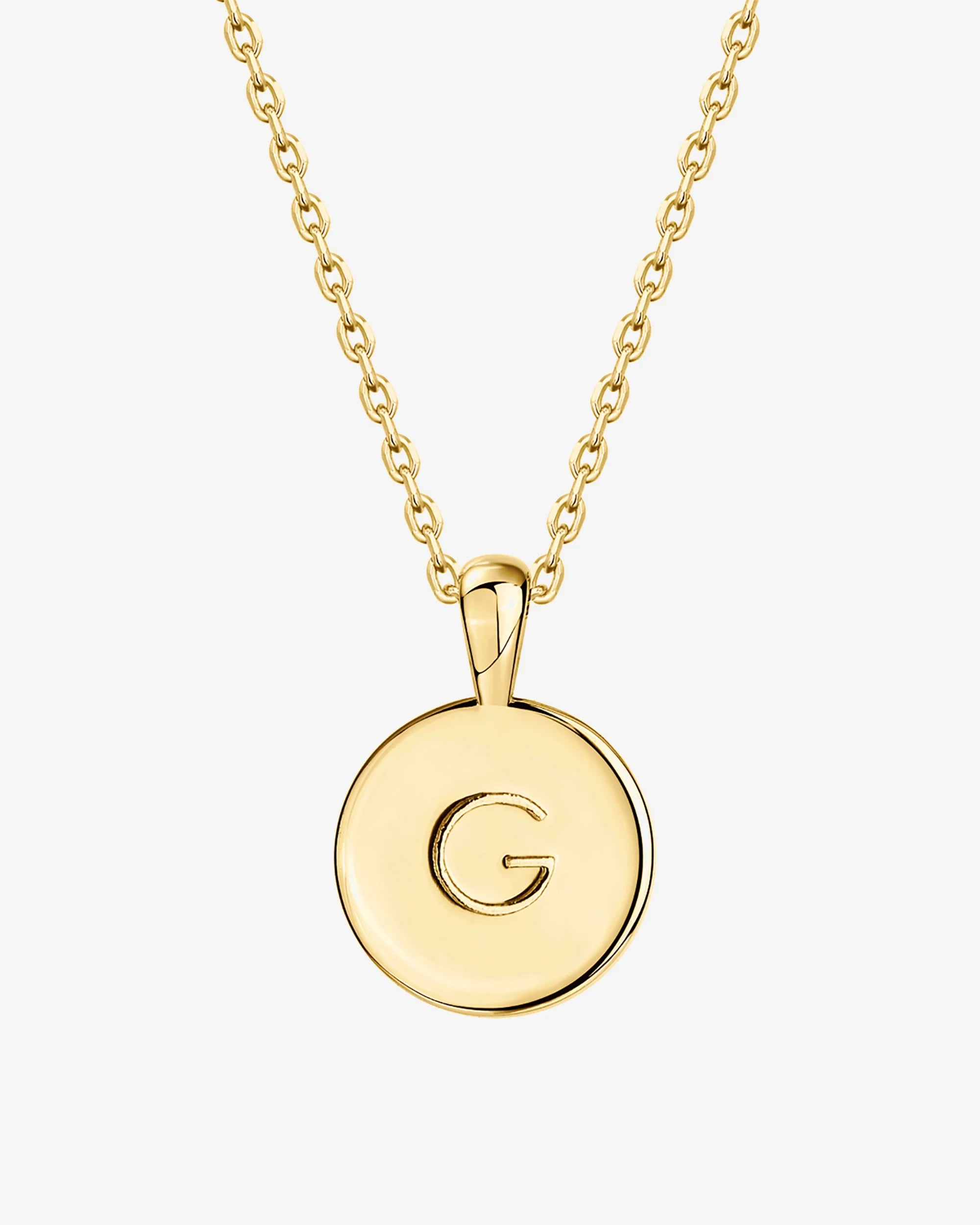 Personalized Initial Disc Pendant Necklace