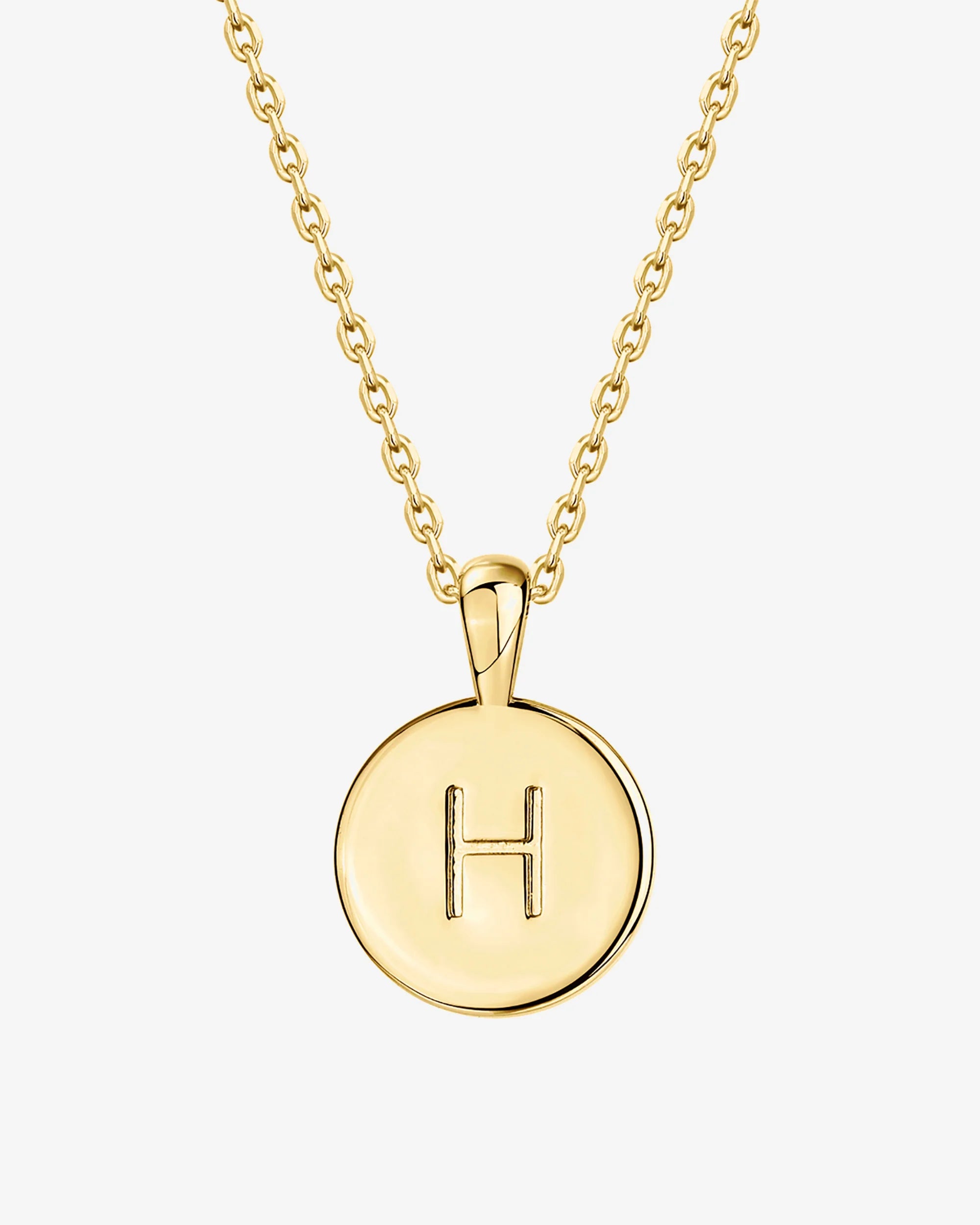 Personalized Initial Disc Pendant Necklace