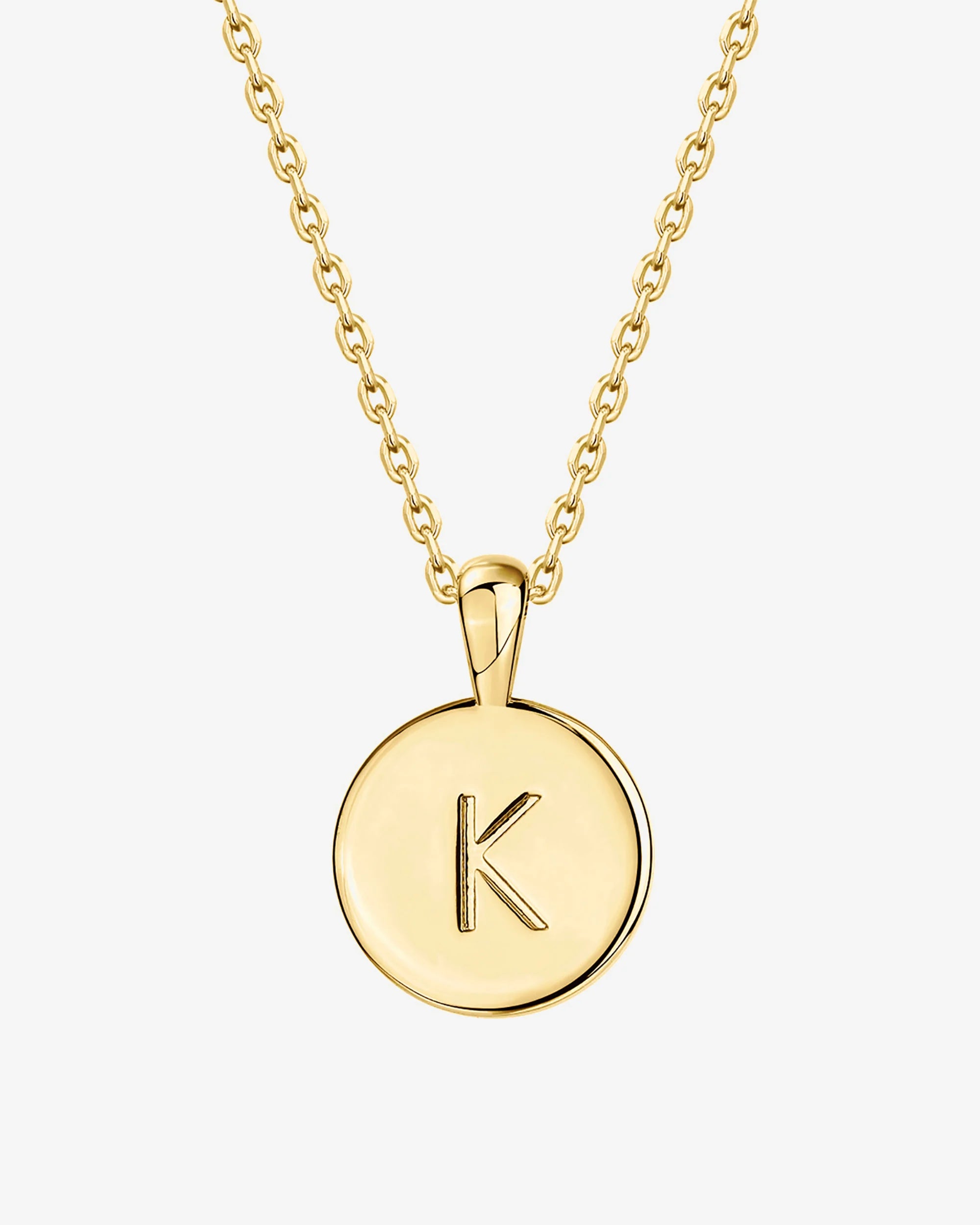 Personalized Initial Disc Pendant Necklace