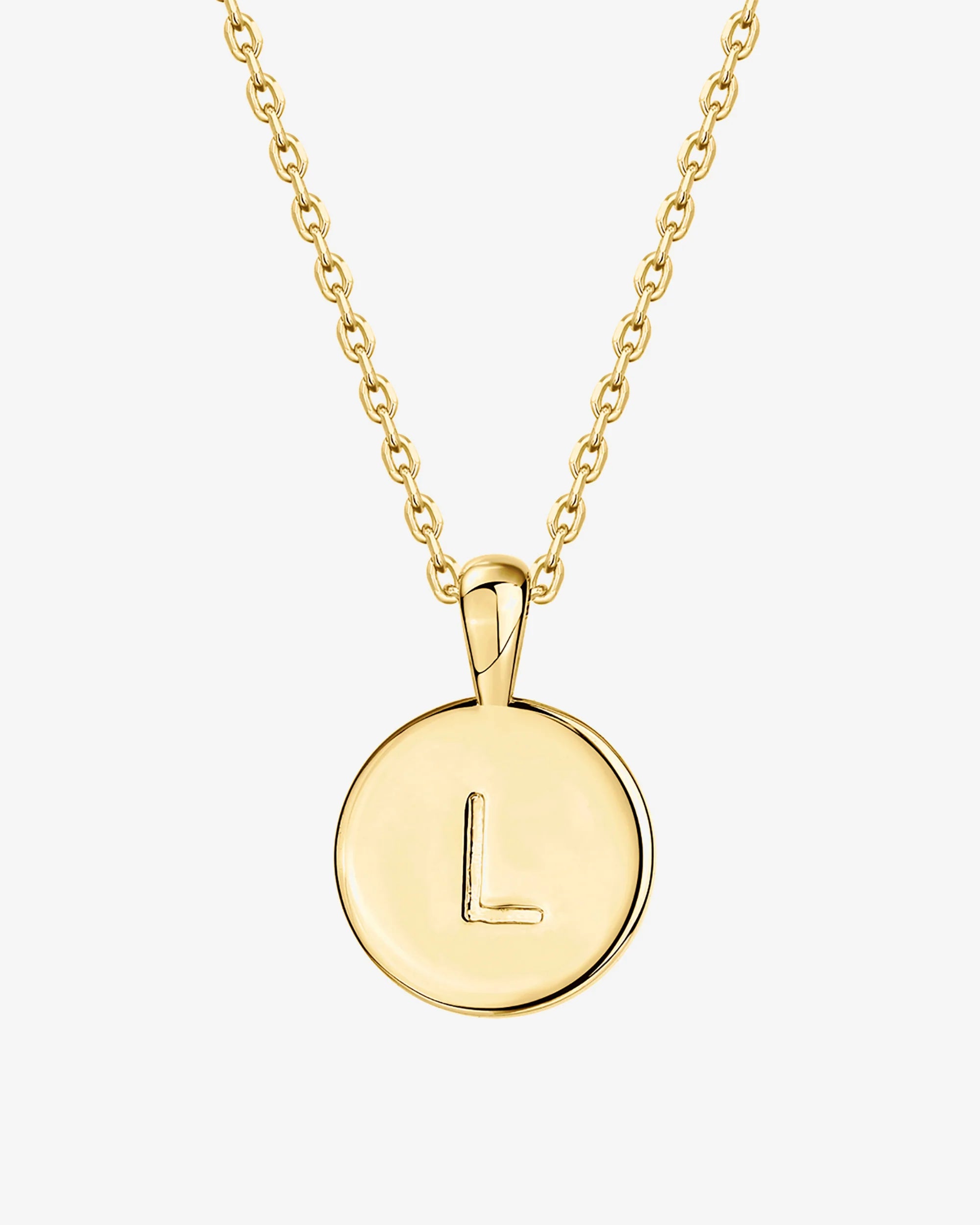 Personalized Initial Disc Pendant Necklace