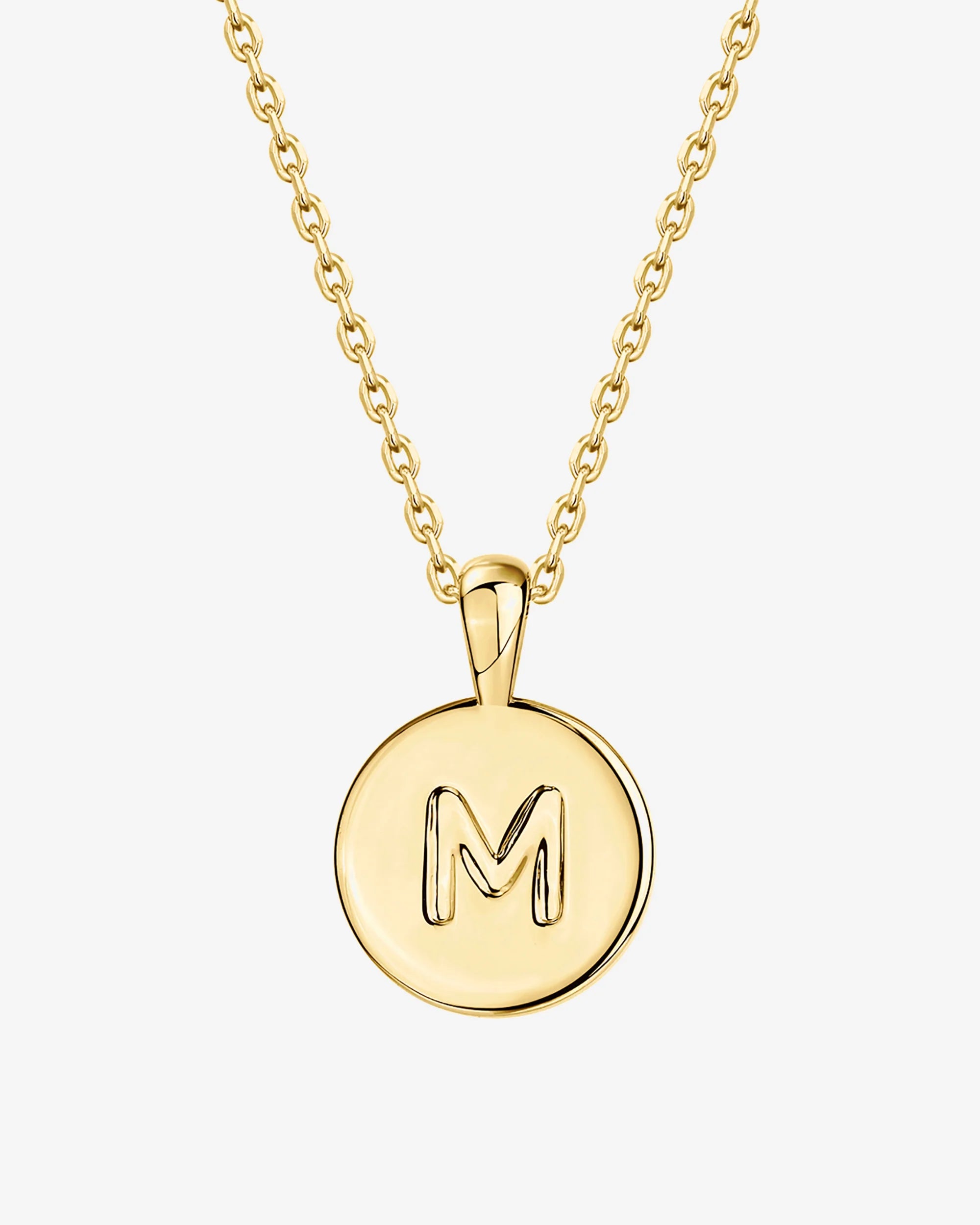 Personalized Initial Disc Pendant Necklace