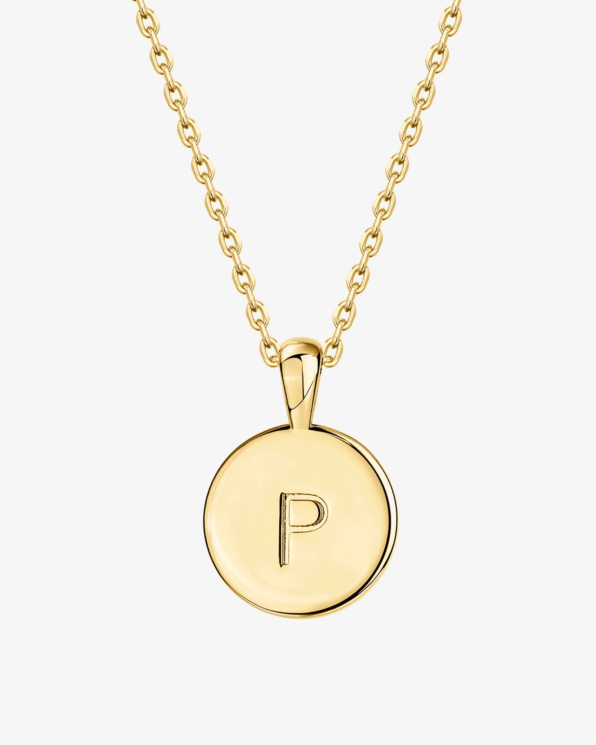 Personalized Initial Disc Pendant Necklace