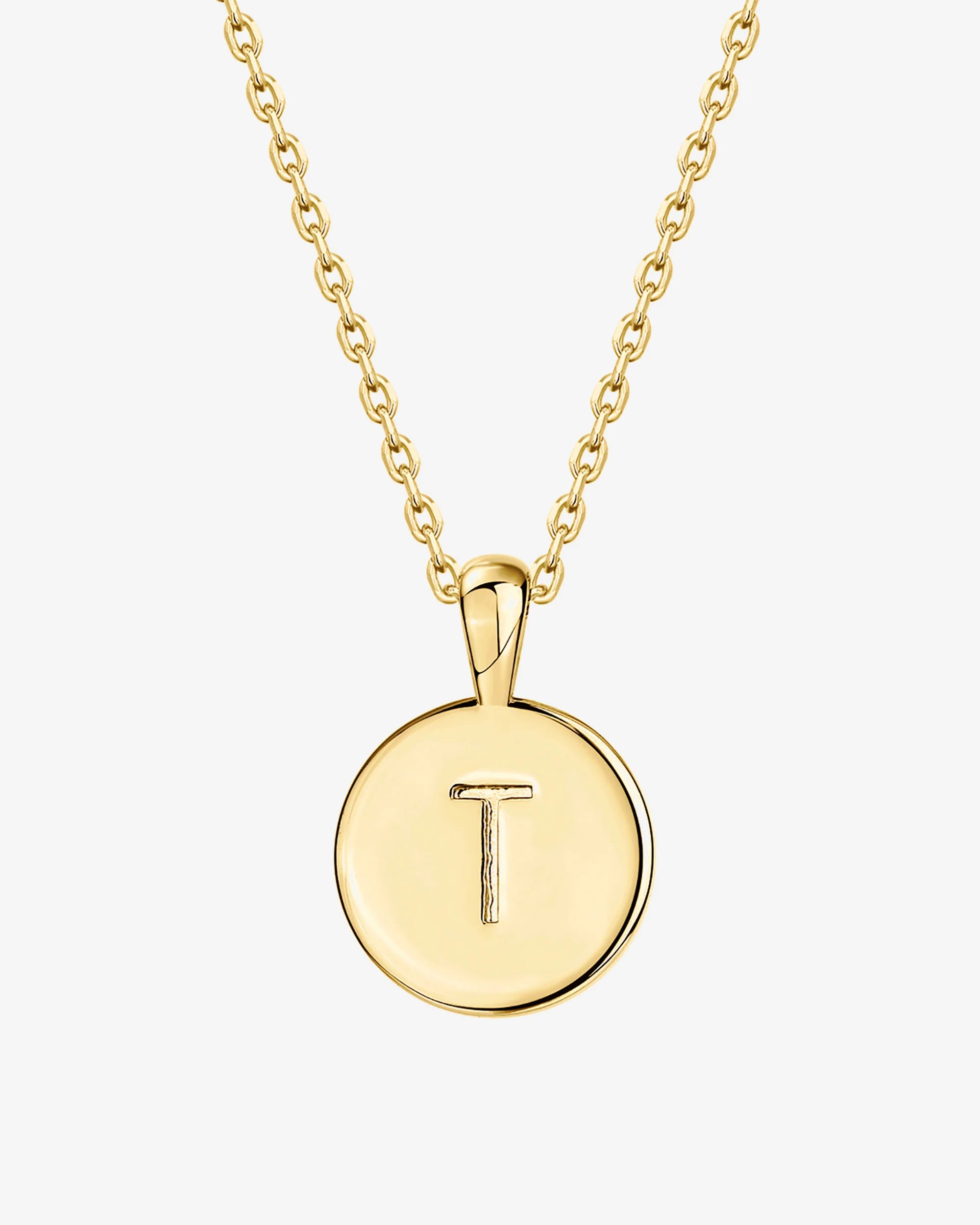 Personalized Initial Disc Pendant Necklace