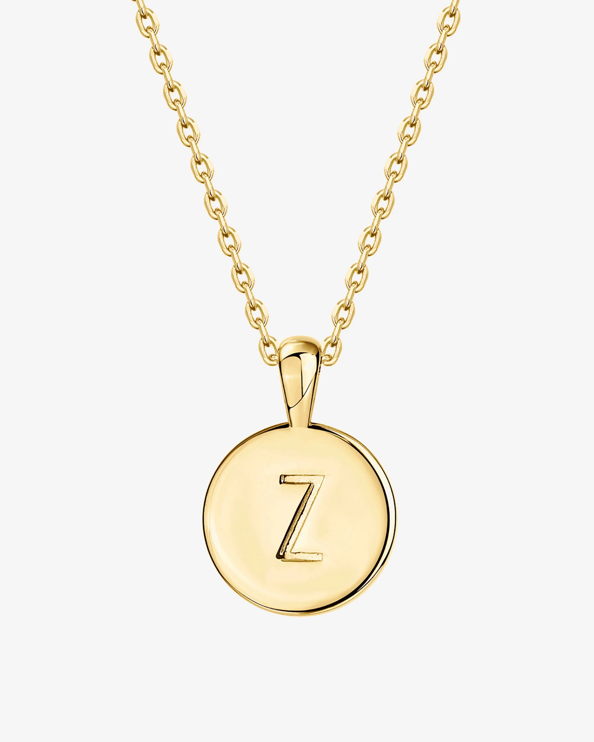 Personalized Initial Disc Pendant Necklace
