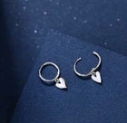 925 Sterling Silver Heart Hoop Earrings