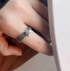 Vintage Angel Wing 925 Sterling Silver Adjustable Ring