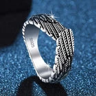 Vintage Angel Wing 925 Sterling Silver Adjustable Ring