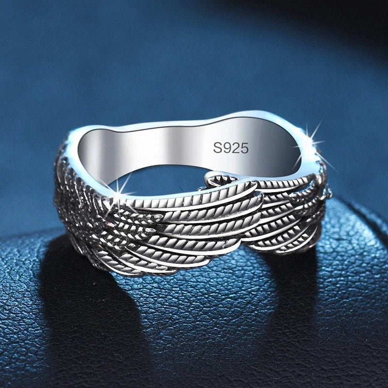 Vintage Angel Wing Sterling Silver Adjustable Ring