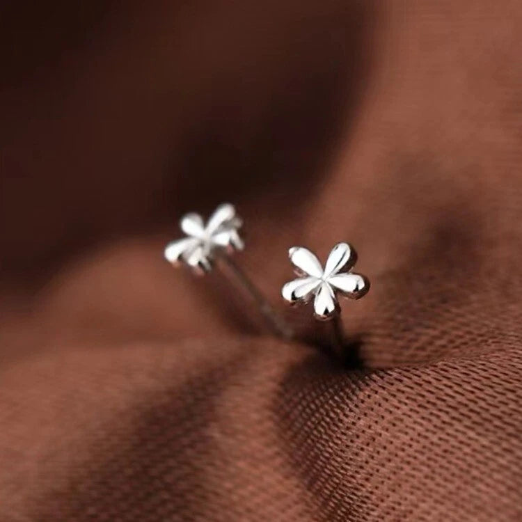 Mini Flower Sterling Silver Earrings