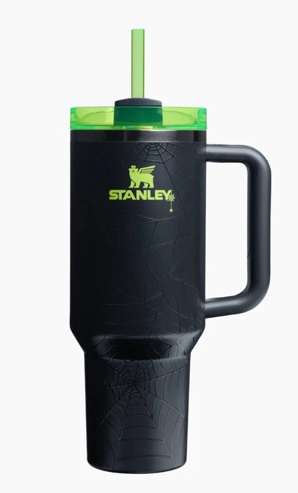 Stanley Halloween Black and Neon Green Travel Mug