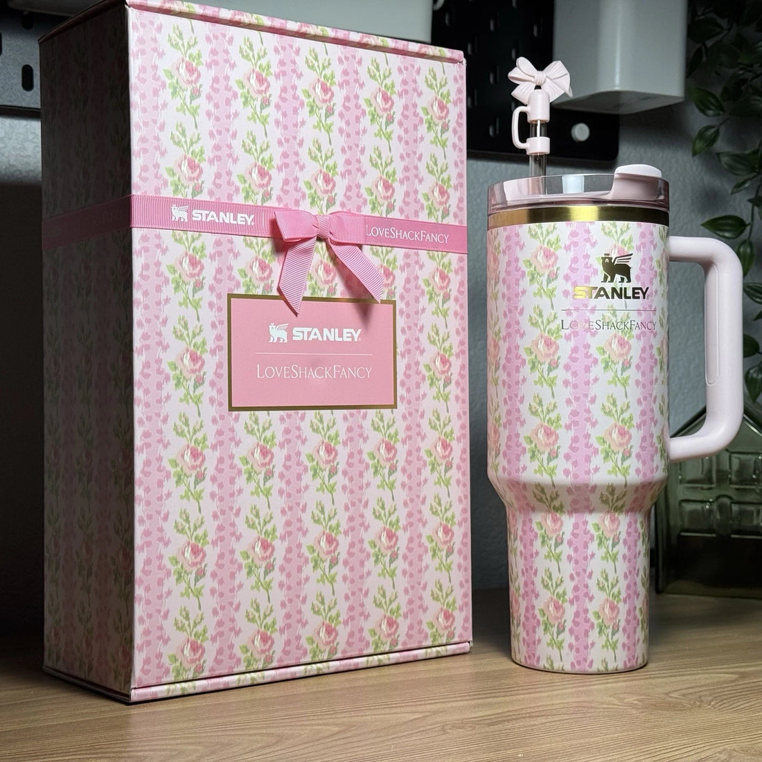 Stanley Floral Insulated Tumbler Straw – Pink