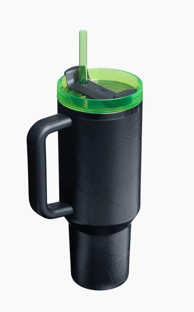 Stanley Halloween Black and Neon Green Travel Mug