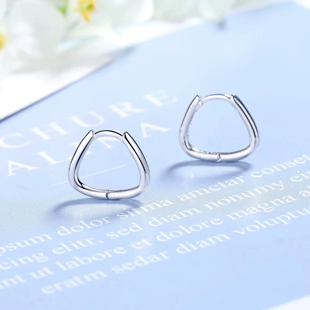 Minimal  Sterling Silver Huggie Hoop Earrings